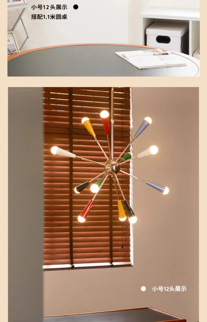 Medieval and Postmodern Memphis Restaurant Chandelier Creative Macaron Bedroom Lighting
