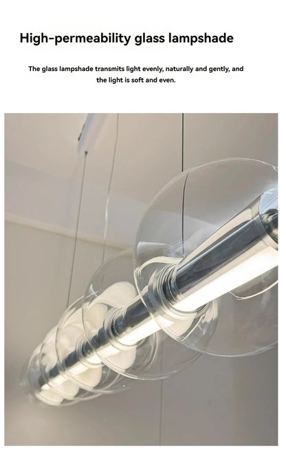 Italian Glass Bubble Pendant Light Dining Room Table Luce Sferica Glass Linear Lights Chandelier for Kitchen Island Bar Counter