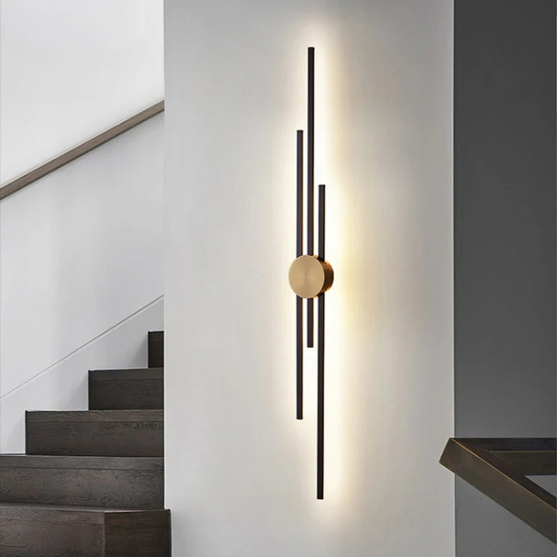 Modern Long Wall Lamp luxury minimalist black gold background LED Wall lights