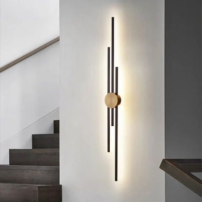 Modern Long Wall Lamp luxury minimalist black gold background LED Wall lights