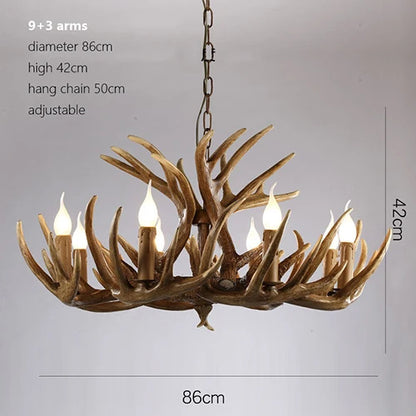 Rustic chandelier industrial wind lamps restaurant Internet cafe decoration antler lamp