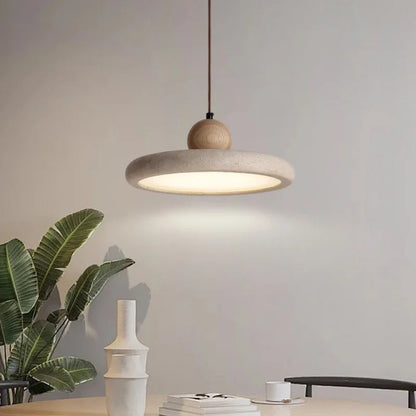 Japanese Style Yellow Cave Stone Pendant Light Wabi Style Restaurant Chandelier