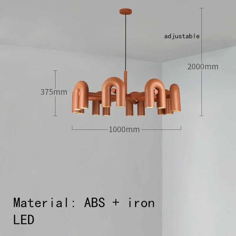 Nordic Creative U-shaped Living Room Chandelier Restaurant Personality Art Model Designer Home Decorative LED Pendant Lights