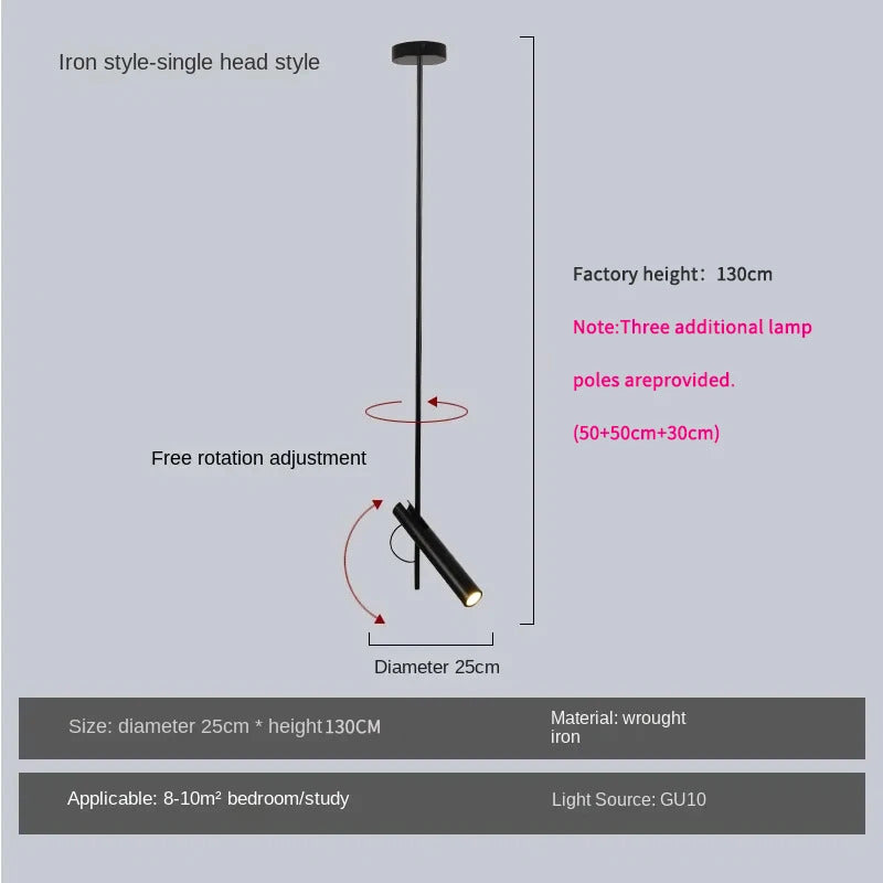 Minimalist Bedroom Bedside Pendant Light Modern Ceiling Chandelier