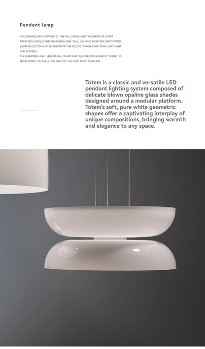 Italian Creative White Glass Shade Pendant Lights Nordic Led Bedside Lamp Round Hanging Lighting for Bar Dining Room Decor Light