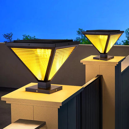 Outdoor Solar Tapered Pillar Lights Light Control Garden Light Sensor Outdoor Waterproof lamp