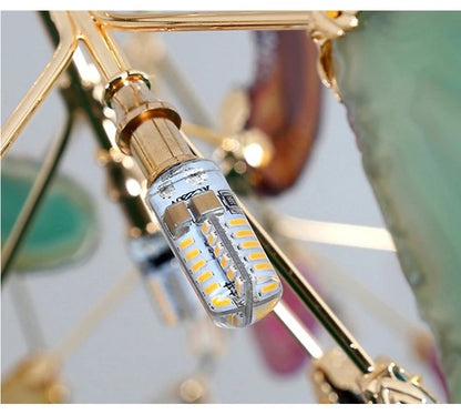 LED agate chandelier blue/green/purple/pink romantic chandelier