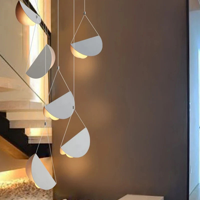 Nordic minimalist pendant light metal fly folded paper LED trumpet lamp