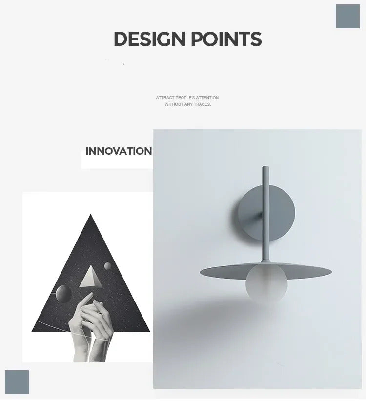 Nordic wall light living room Modern Minimalist Creative mirror wall Wall Lamp