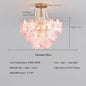 French Flower Crystal Chandelier Lamp Luxury Pink Glass Cream Petal Pendant Lights Living Room Bedroom Dining Room lighting