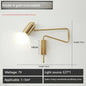 Nordic Long arm Wall lamp Art design Adjustable Wall light gold black swing sconce