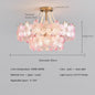 French Flower Crystal Chandelier Lamp Luxury Pink Glass Cream Petal Pendant Lights Living Room Bedroom Dining Room lighting