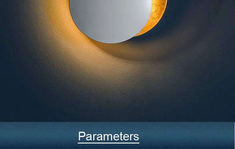 Modern Texture Designer round Wall Lamp Rotatable Black Gold round Sconce light