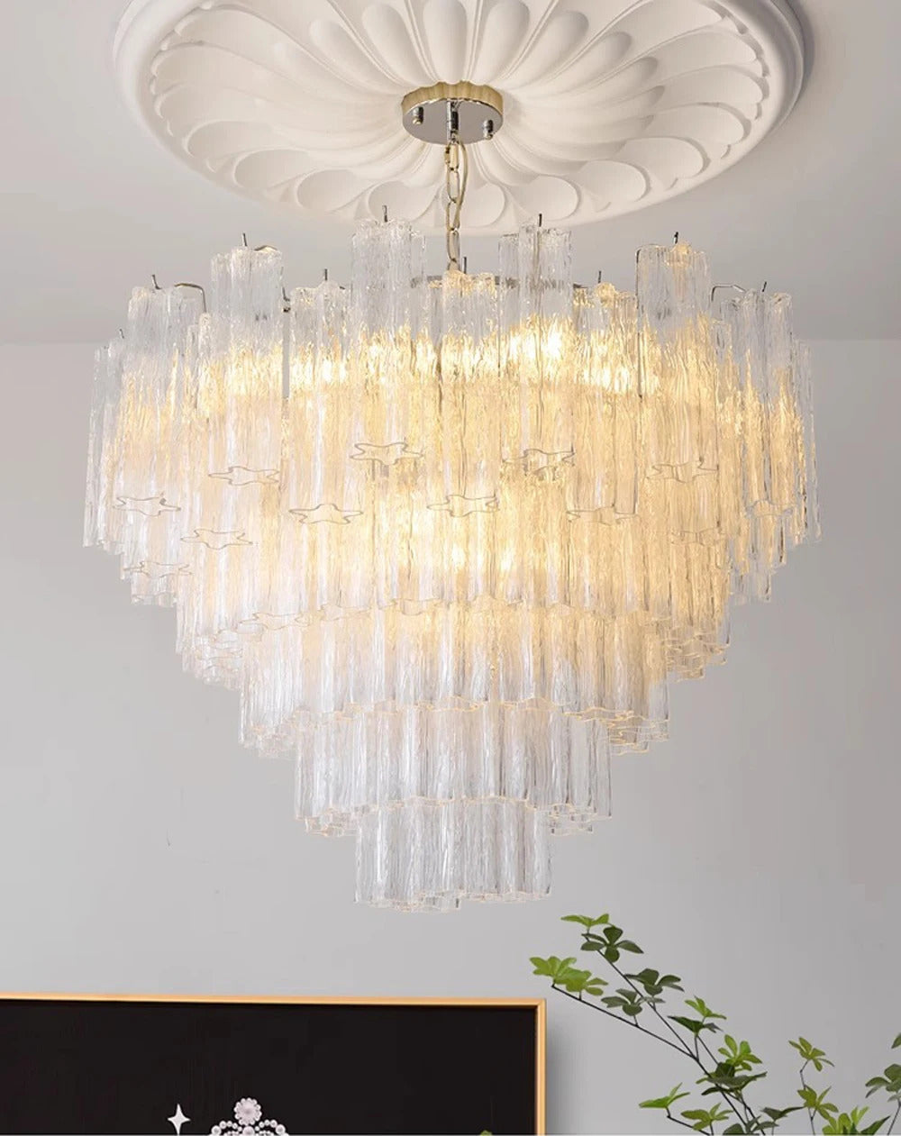 Pink Clear Glass Tube French Design Led Chandelier Lighting Hanging Lamp Lustre Suspension Luminaire Lamp For Dinning Room Decor