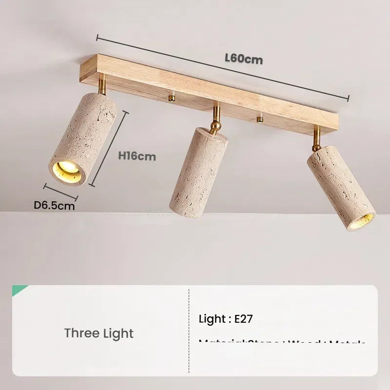 Yellow Travertine Ceiling Lamp for Bedroom Home Decor Lighting Fixtures