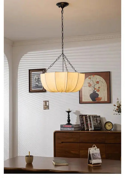 Retro Wabi Sabi Fabric Chandelier Japanese Fabric Pendant Lights