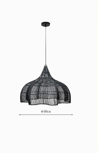 Wabi Sabi Rattan Pendant Lamp Modern Living Room Wicker Pendant Lamp