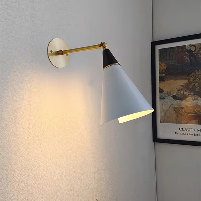 American Luxury Brass golden Wall Lamp Retro Swing Arm Adjustable Wall Light