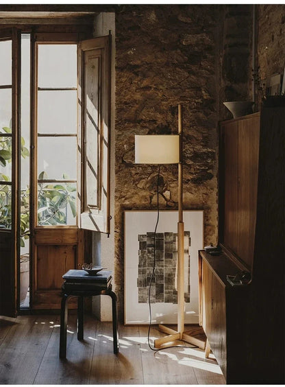 Japanese Fabric Liftable adjustable floor lamp reading floor lamp