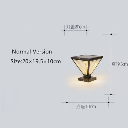 Outdoor Solar Tapered Pillar Lights Light Control Garden Light Sensor Outdoor Waterproof lamp