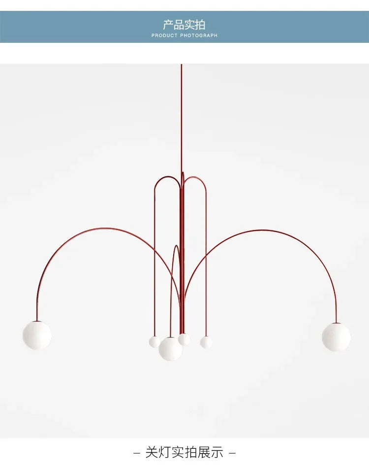 Modern Design Geometric Restaurant chandeliers Glass Ball Nordic Creative Living Room Home Decoration Arched Lighting Fixtures