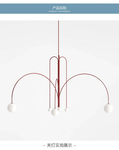 Modern Design Geometric Restaurant chandeliers Glass Ball Nordic Creative Living Room Home Decoration Arched Lighting Fixtures