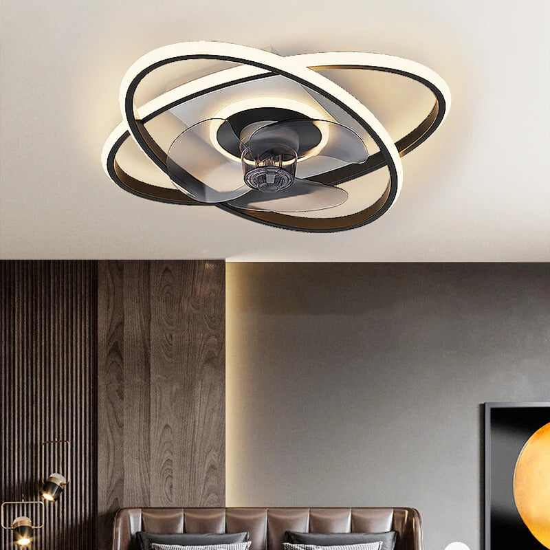 Modern bedroom decor led ceiling fan light lamp dining room remote control lamps