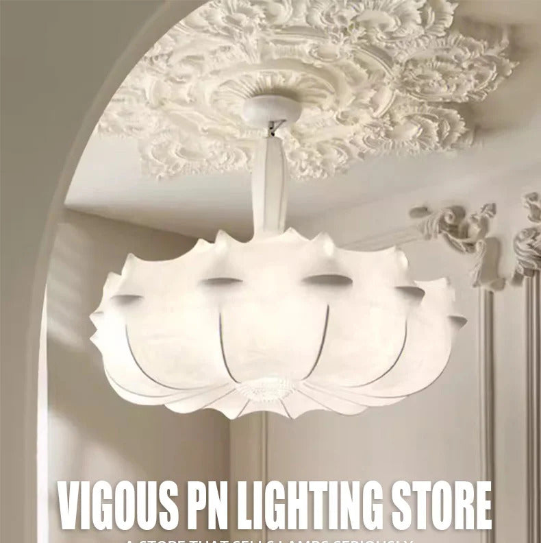 Modern Japanese Wabi Sabi Silk Pendant Lamp Living Dining Room Bedroom Ceiling Chandelier