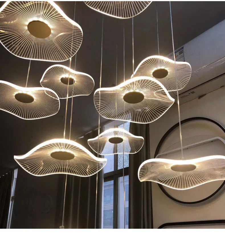 Lotus Leaf Design Acrylic Lustrous Modern Chandelier flower chandelier
