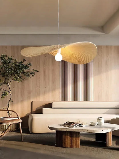 Nordic Fabric Hat Pendant Light Cream Style Led Pendant lamp