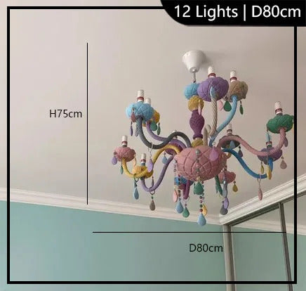 European Children rainbow chandelier Bedroom Princess room kawaii light