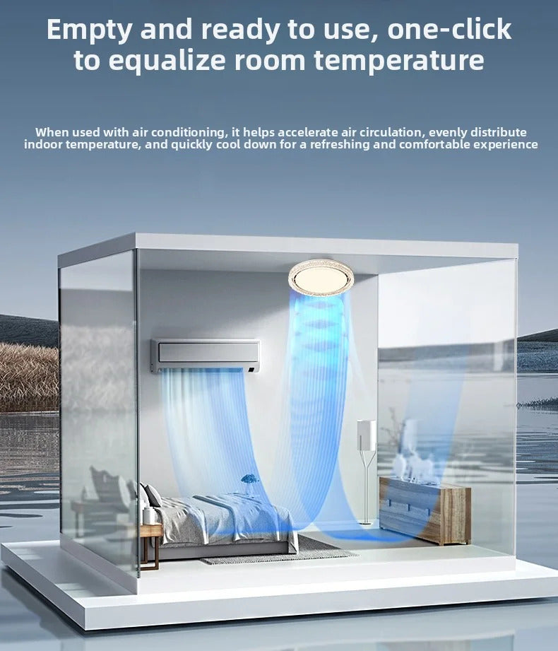 Light Luxury Bladeless Fan Light Modern Minimalist Creative Room Ceiling Light