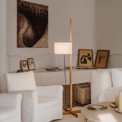 Japanese Fabric Liftable adjustable floor lamp reading floor lamp