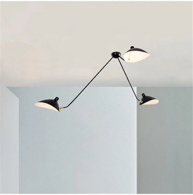 Designer Spider Serge Mouille Ceiling Lamp Black Industrial Ceiling Chandelier