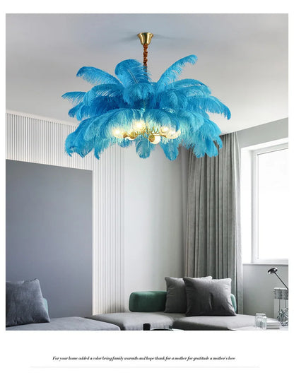 Ostrich Feather Chandelier Decor hall light