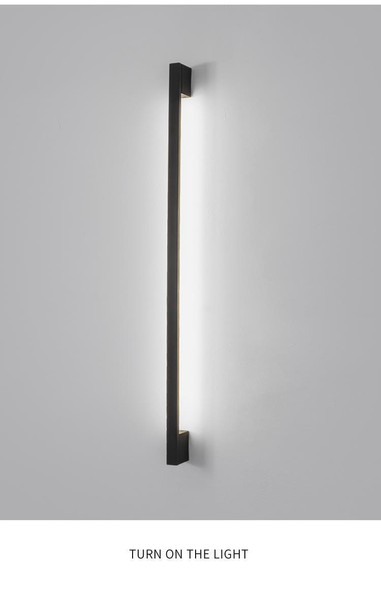 Modern Black Long Strip Wall Lamp Outdoor waterproof Corridor staircase wall light