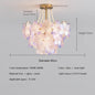 French Flower Crystal Chandelier Lamp Luxury Pink Glass Cream Petal Pendant Lights Living Room Bedroom Dining Room lighting