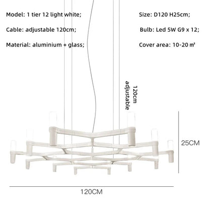 Crown Major Chandelier Nordic Tube Silver Chandelier Modern Led Luxury Chandelier