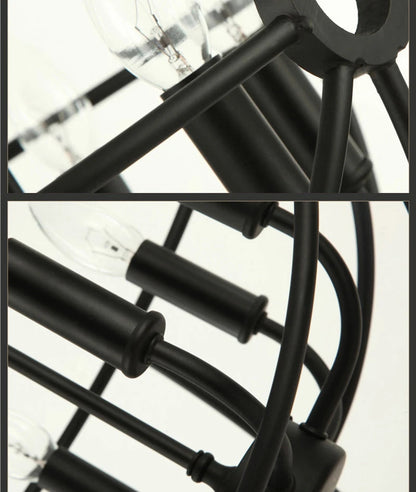 Retro Wrought Iron Chandelier Rustic Orb Chandelier