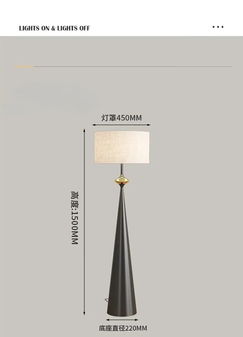 Wabi-sabi Floor Lamp Cloth Cover Art Decorative Bedroom Bedside Floor Light