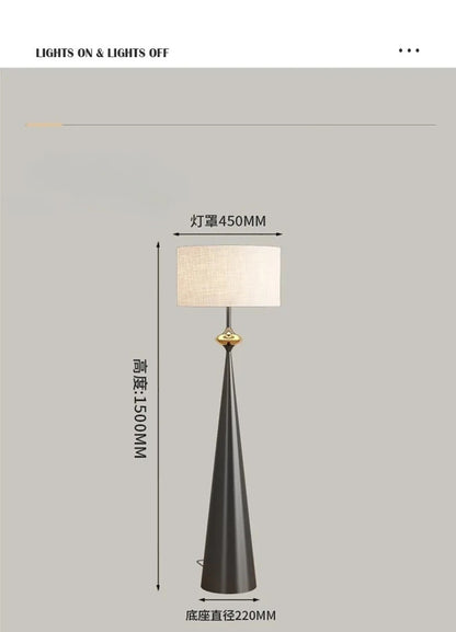 Wabi-sabi Floor Lamp Cloth Cover Art Decorative Bedroom Bedside Floor Light