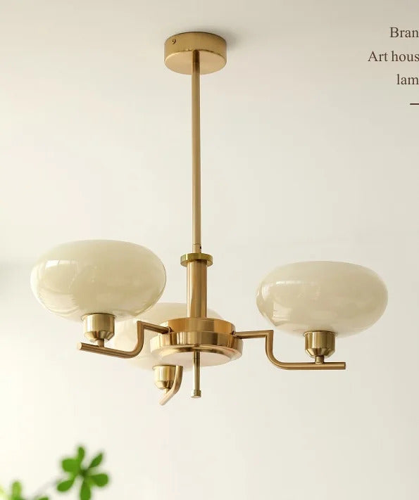 Mid century Bauhaus Chandeliers French Cream Style Pendant Lights