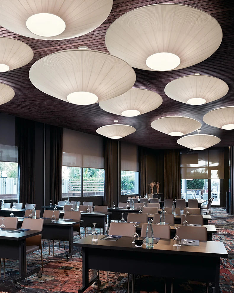 Round Whtie Fabric ceiling light Siam ceiling lamp