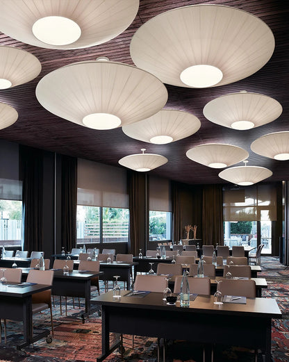 Round Whtie Fabric ceiling light Siam ceiling lamp