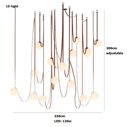 PLUSMINUS LED Belt Pendant lamp Trendy glass ball light