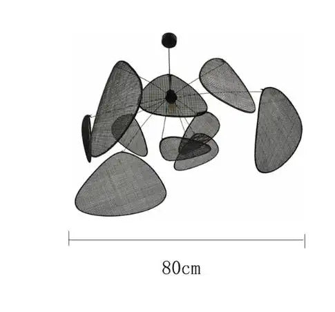 Rattan chandelier Wicker Suspension lamp