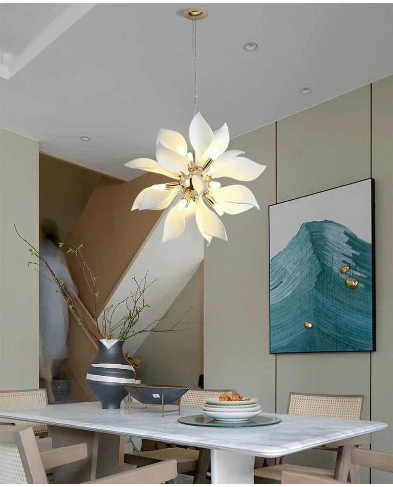 Nordic Petal chandelier Luxury Ceramic Pendant Lamp