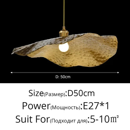 Lotus Leaf pendant light Hammered brass pendant lamp for living room dining room bedroom decoration kitchen light fixtures
