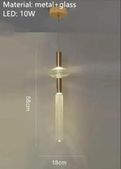Cipher Multi Pendant light Luxury Clear Glass pipe Chandelier