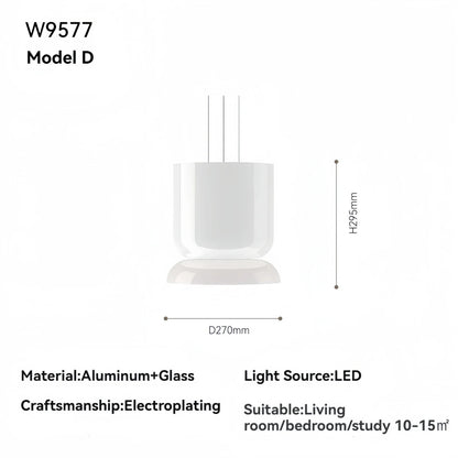 Italian Creative White Glass Shade Pendant Lights Nordic Led Bedside Lamp Round Hanging Lighting for Bar Dining Room Decor Light